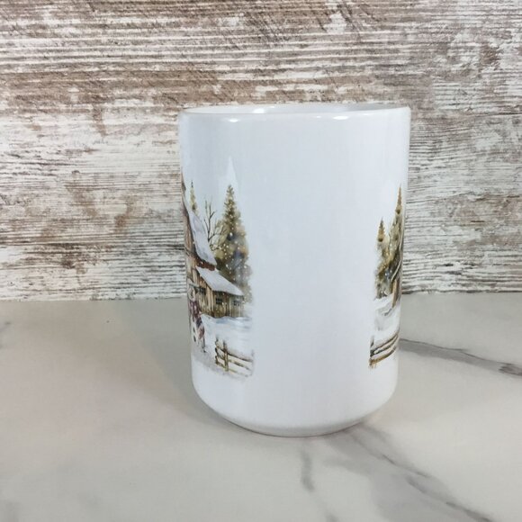 Rustic Country Snowman 15 oz Ceramic Coffee Mug - Picture 4 of 6